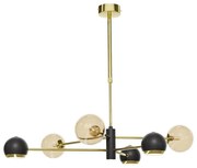 Jupiter 1966 - Csillár rúdon MOKA 3xGU10/10W/230V + 3xG9/10W/230V arany/fekete/bézs