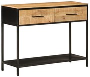 tömör mangófa és vas tálalóasztal 100 x 35 x 76 cm