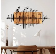 Fali dekoráció 90x47 cm jegyzetek fa/fém