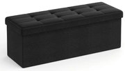 Taburette tárolóval OTTOMAN 110x38 cm fekete