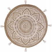 Kerek szőnyeg Rosalie 78 cm juta/barna