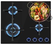 Klarstein Illuminosa 4, gázfőzőlap, 4 Sabaf égő, üvegkerámia