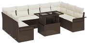 Kerti Kanapé Szett 10 pcs Barna 100 x 55 x 73 cm Poli rattan