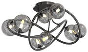 Wofi 9014-805 - LED Felületre szerelhető csillár NANCY 8xG9/3,5W/230V fekete/króm
