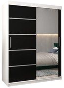 Ruhásszekrény 150 cm tükörrel Verika 2 150 (fehér + fekete). 1064201