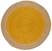 Mustársárga-natúr színű kerek szőnyeg ø 120 cm Mahon – Universal