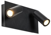 Modern kültéri fali lámpa fekete, beépített LED-del, 2 lámpás, IP54 - Simon