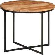 vidaXL tömör akácfa és vas dohányzóasztal 55 x 55 x 45 cm