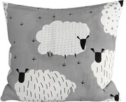 Pamut párnahuzat SHEEP POLY 45x45 cm, szürke