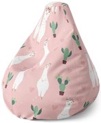 Pear babzsák láma és kaktuszok - gyerek, rózsaszín