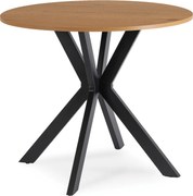 Étkezőasztal 90 cm méretben, arany tölgy/fekete színben LAUREN