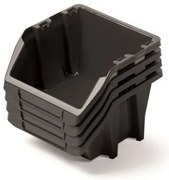 4 db tárolódoboz készlet, egyenként 27,2 x 23,8 x 16 cm, fekete