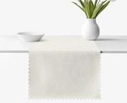Goldea ünnepi teflonos asztali futó - tej színű nagy ornamentekkel ékesített 20x120 cm