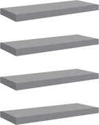 vidaXL 4 db szürke MDF lebegő fali polc 60 x 23,5 x 3,8 cm
