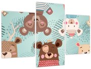 Kép - vidám mackók (90x60 cm)