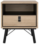 Natúr színű éjjeliszekrény tölgyfa dekorral Ry – Tvilum