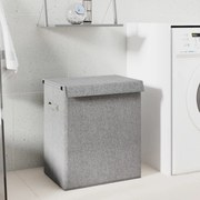 szürke művászon összecsukható szennyestartó 51 x 34,5 x 59 cm