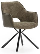 Zöld kárpitozott karfás étkezőfotel szett 2 db-os Mariel – Marckeric