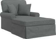 vidaXL Fotel Loungba Szoknyával párnával 3 pcs Sötétszürke szövet