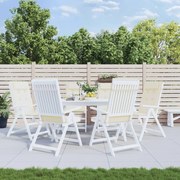 6 db krémszínű oxford-szövet magas háttámlájú székpárna