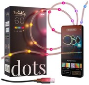Twinkly TWD060STP-T - RGB LED fényerőszabályozható DOTS fényfüzér 60 LED 7 m USB Wi-Fi
