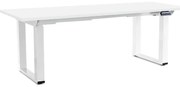 OfficeTech Strong állítható magasságú asztal 200 x 80 cm, fehér alap, fehér