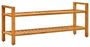 tömör tölgyfa cipőtartó 2 polccal 100 x 27 x 40 cm