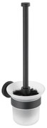 WENKO 24243100-WC-kefe BOSIO BLACK 10x35 cm rozsdamentes acél/ezüst/szatén