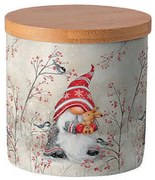 Karácsonyi manós porcelán konyhai tároló szilikon gyűrűvel Dwarf hug kicsi