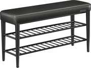 VASAGLE EKHO modern műbőr cipős pad, 100 cm, tintafekete