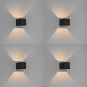 4 db modern fekete fali lámpa készlet - Transfer