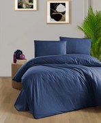 Navy Kék damaszt ágyneműhuzat 200x140cm+90x70cm TiaHome