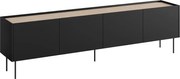 Desin TV-szekrény 220 cm fém lábakkal - fekete matt / nagano tölgy
