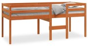 viaszbarna tömör fenyőfa magasított ágy 80x200 cm