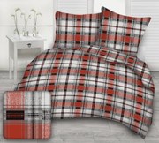 Kockás Piros krepp ágyneműhuzat TiaHome - 1x Párna 90x70cm, 1x Paplan 140x200cm