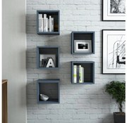 KÉSZLET 5x Fali polc BOX kék