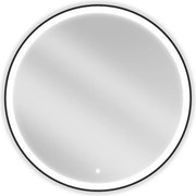 Mexen Esso megvilágított, kerek fürdőszobai tükör, 90 cm, LED 6000K, páramentes, fekete keret - 9825-090-090-611-70