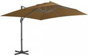 tópszínű konzolos kerti napernyő alumíniumrúddal 300 x 300 cm
