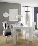 CITY Bővíthető asztal, fehér, magasfényű 137 (185) x 90 cm