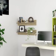 2 db sonoma-tölgyszínű forgácslap fali polc 80 x 11,5 x 18 cm