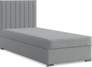 Agen egyszemélyes ágy, szövet, ágyneműtartóval, szürke