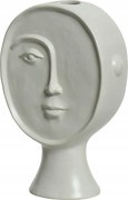 Fehér porcelán váza arccal