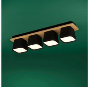 Eglo 390008 - Mennyezeti lámpa RUSCIO 4xE27/40W/230V fekete/barna