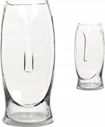 Virágváza Csokor Fej Arc 30cm üveg átlátszó üveg dekoráció