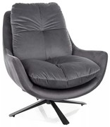 Treviso Velvet fotel, sötét szürke