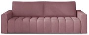 Rózsaszín bársony kinyitható-tárolóhelyes kanapé 247 cm Lazaro – ELTAP