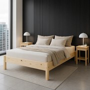 Fa ágy 140x200 +váz Magas Házas Skandináv Stabil