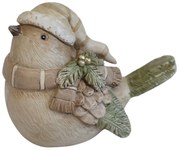 Natur karácsonyi madár figura 8cm