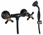 RAV Slezák MK180.5/1CMATSM - MORAVA RETRO zuhanyszett csapteleppel, fekete/sárgaréz