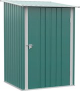 Outsunny Kerti Tároló Szerkezet 0.92 m² 100x103x160 cm Zöld Fém Kerti Sátor 1 Ajtóval és Zárva Az Eszközök Tárolására | Aosom